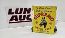 Supremo Horse Feed Sign