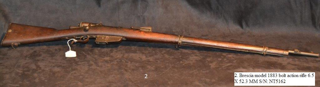 Brescia Model 1883 bolt action rifle 6.5 X 52.3mm cal. S/N: NT5162