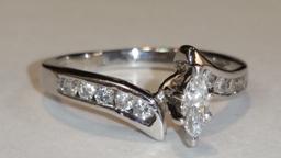 14K White Gold Ring