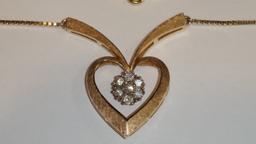 14K Yellow Gold Necklace Chain and Heart Pendant