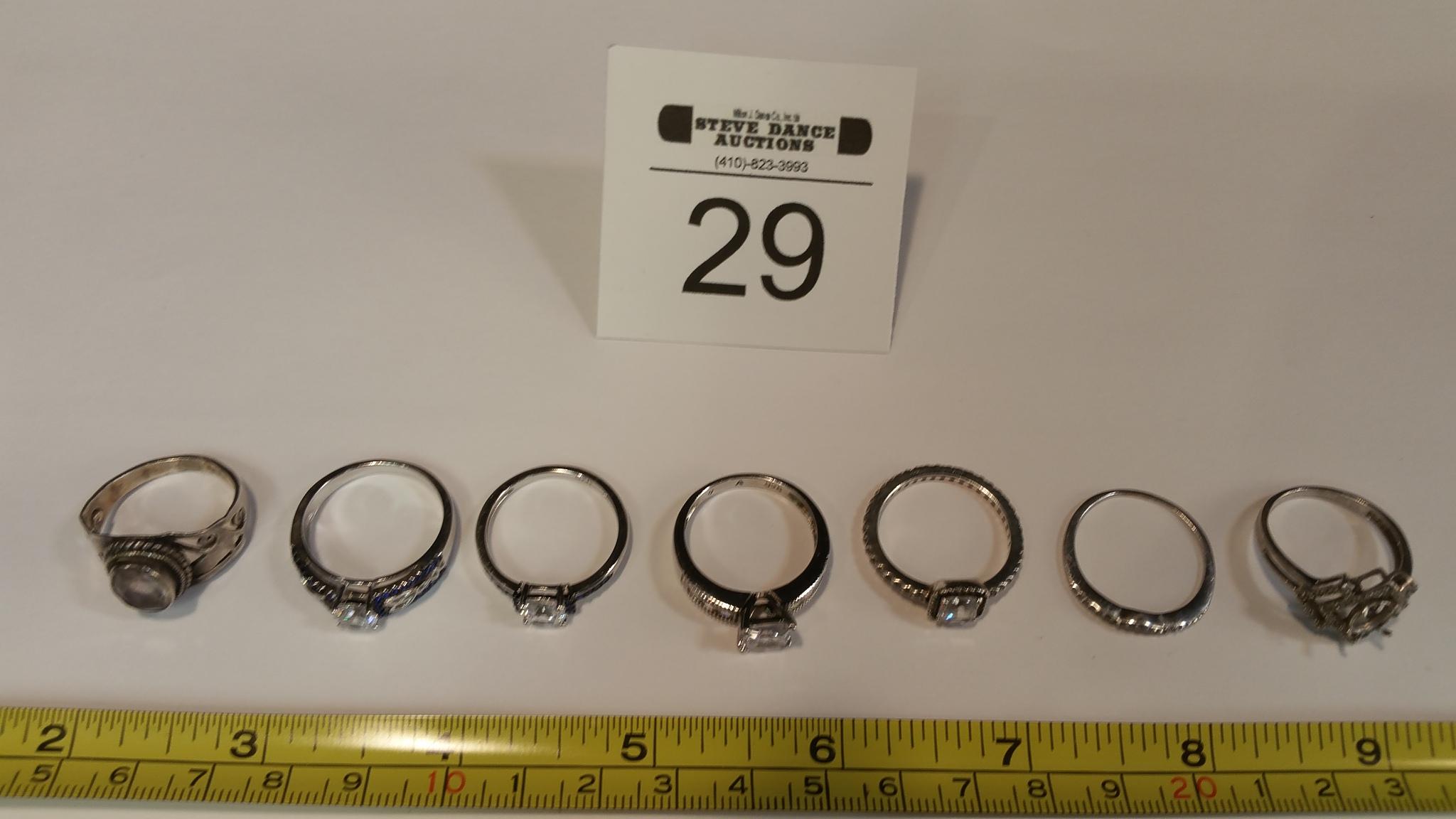 7 Sterling Silver Rings