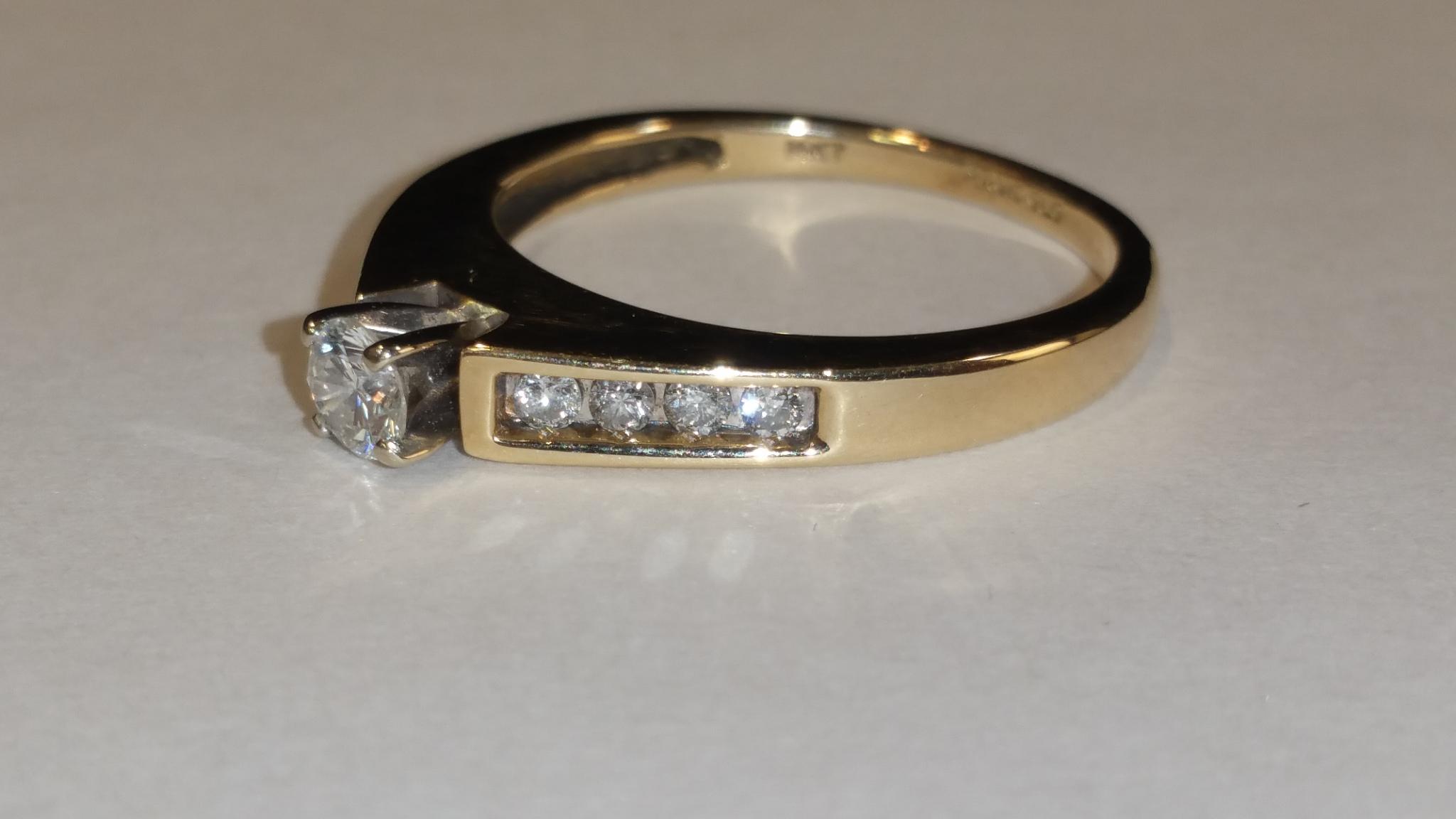 14K Yellow Gold Engagement/Wedding Bridal Ring Set