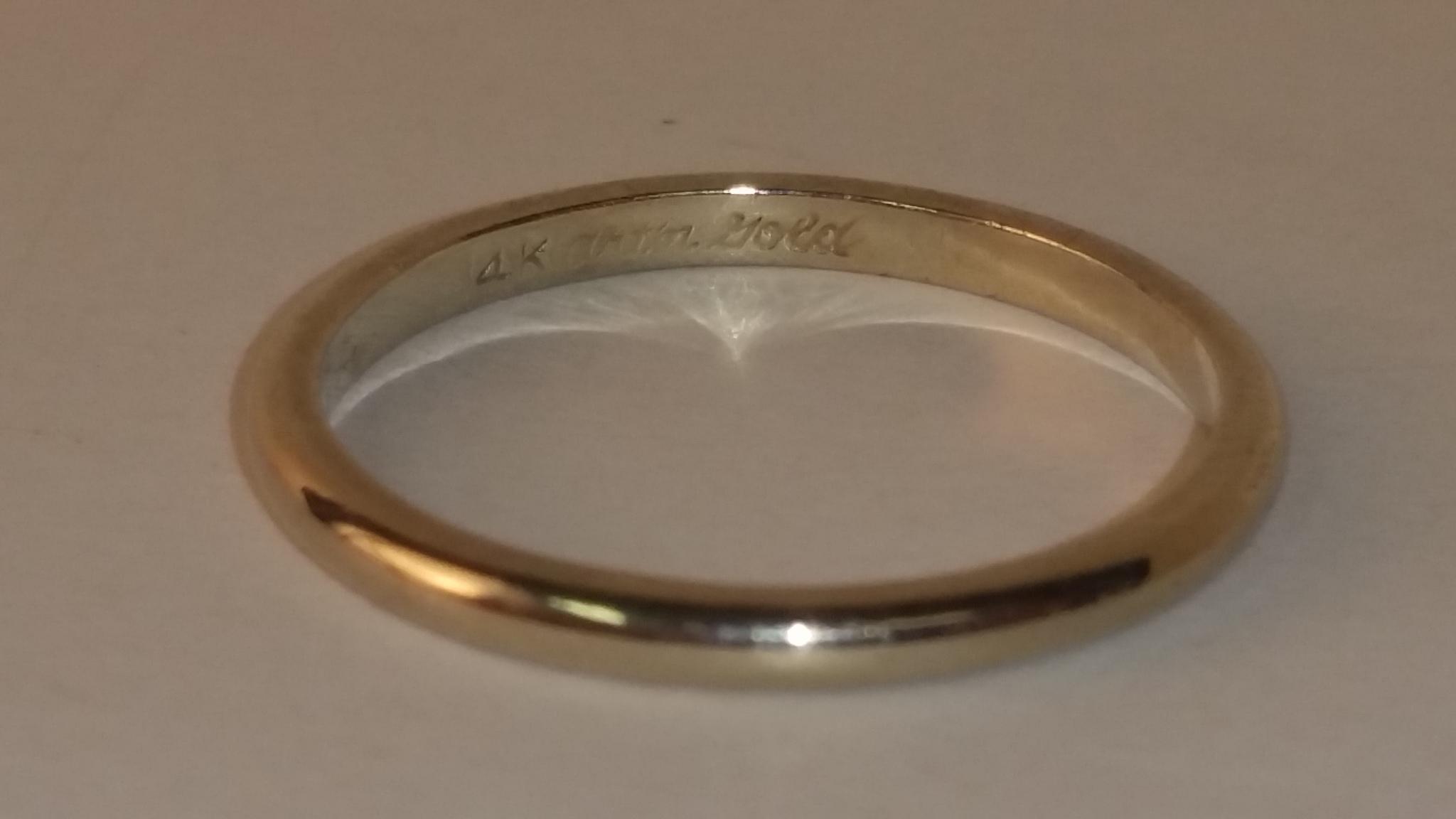 14k White Gold Rings: Wedding/engagement Bridal Set
