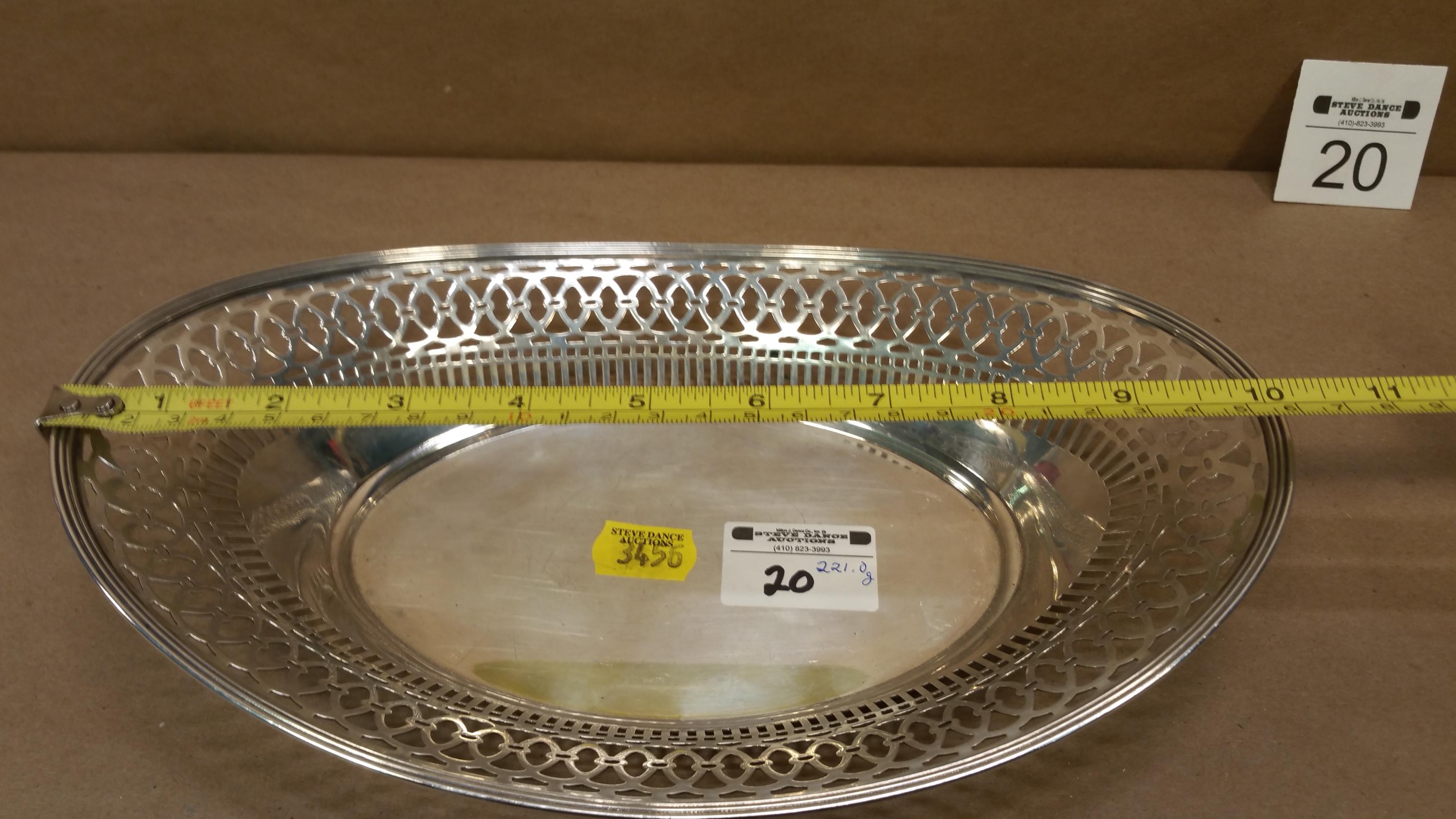 Sterling Silver Reticulated Oval Bowl