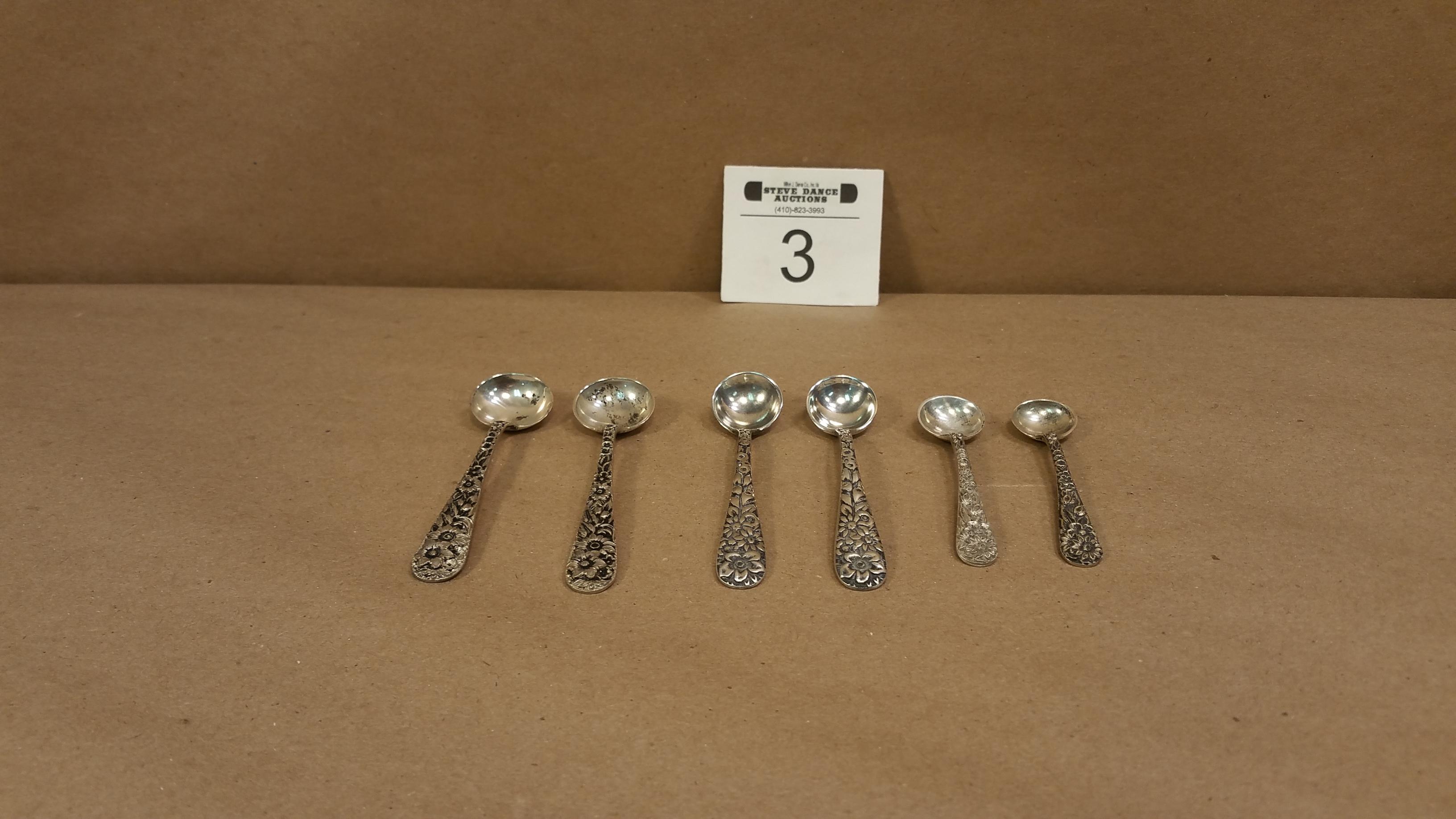 3 Pair of Sterling Silver Salt Spoons