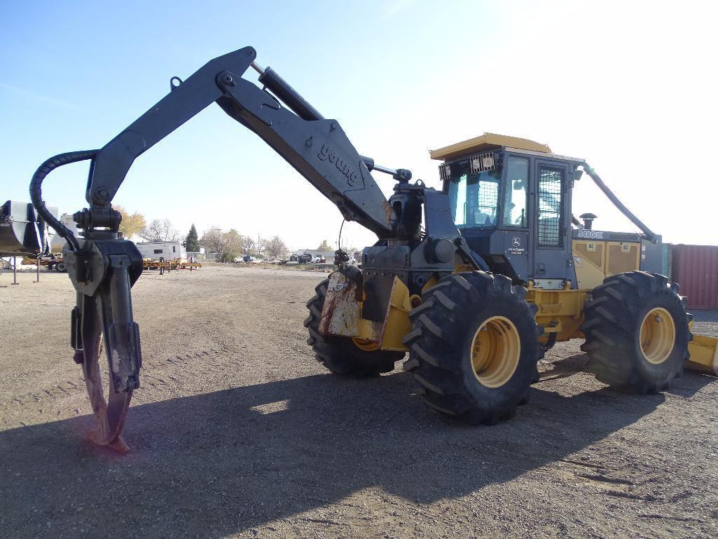 2004 John Deere 548G III Skidder, Enclosed Cab w/ Heat & A/C, Young Grapple, Winch, 86in Blade,