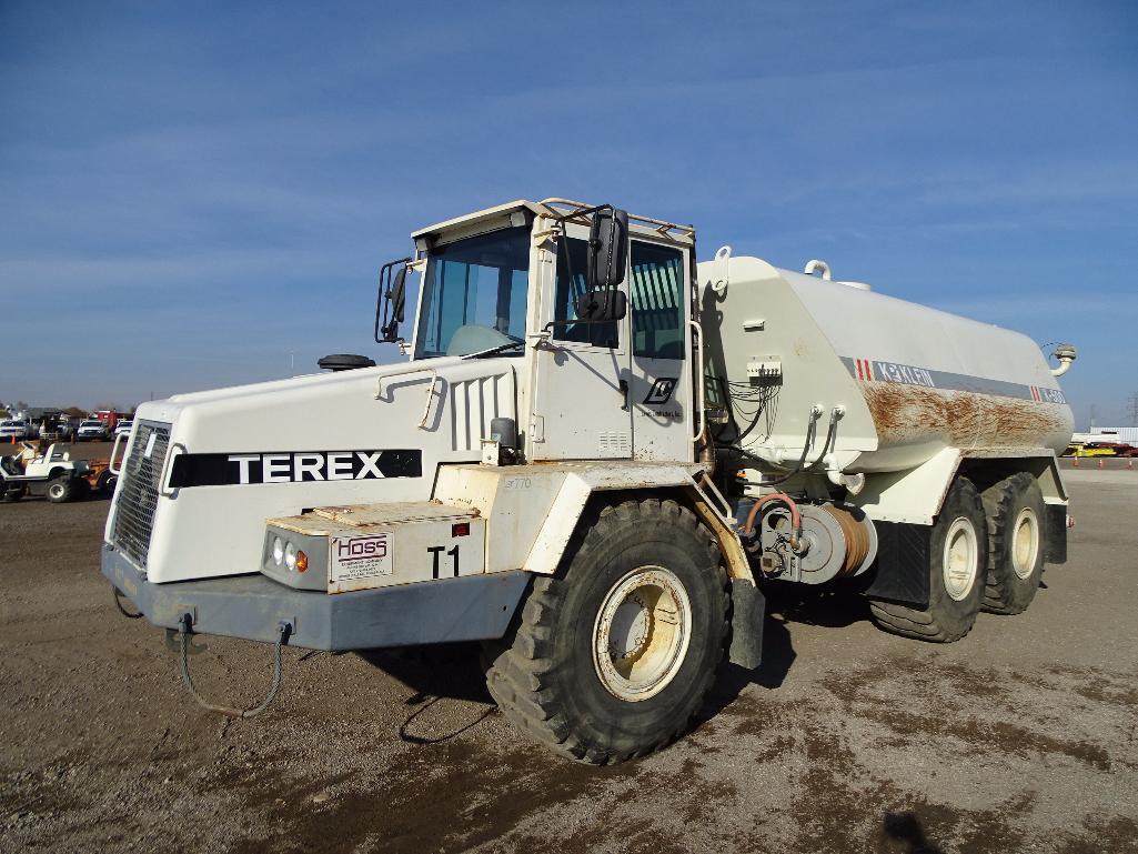 2002 Terex TA25 Water Truck, Articulated, Klein Model K-500 5000 Gallon Tank, Rear & Both Sides