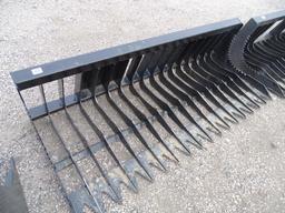 New Brute 75in Rock Bucket To Fit Skid Steer Loader, 4in Tine Spacing