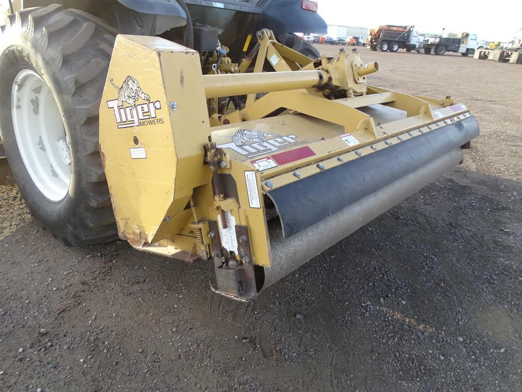 New Holland TS110 4WD Tractor, Diesel, Enclosed Cab w/ Heat & A/C, PTO, 3-Pt., (2) Tiger Side Flail