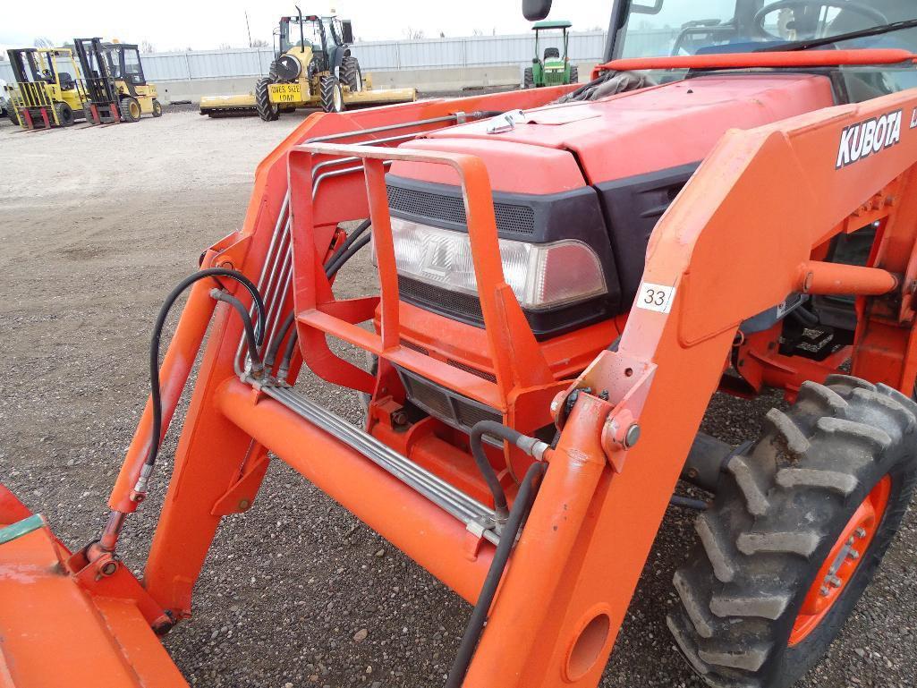 Kubota L4310 4WD Tractor/Loader, Hydrostatic, Enclosed Cab, 3-Pt, PTO, LA681 Loader Assembly, 59in