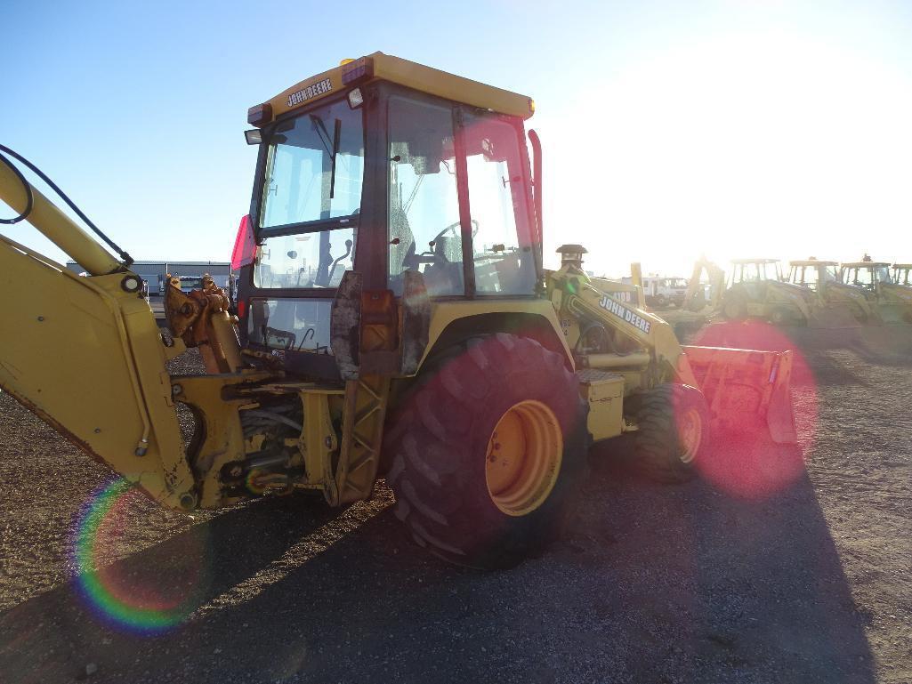 1996 John Deere 410D 4WD Loader/Backhoe, Extendahoe, Heavy Lift, EROPS, 4 in 1 Bucket, 24in Hoe