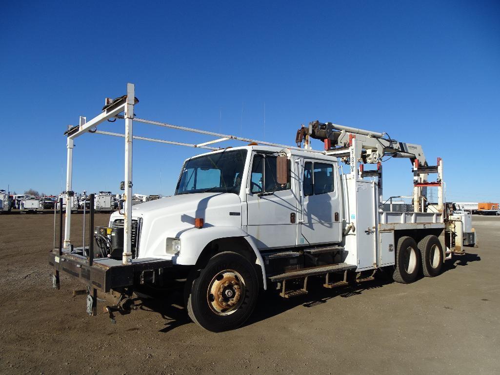 2001 FREIGHTLINER FL80 T/A Crane Truck, Crew Cab, Caterpillar 3126 Diesel, 8-Speed Transmission,