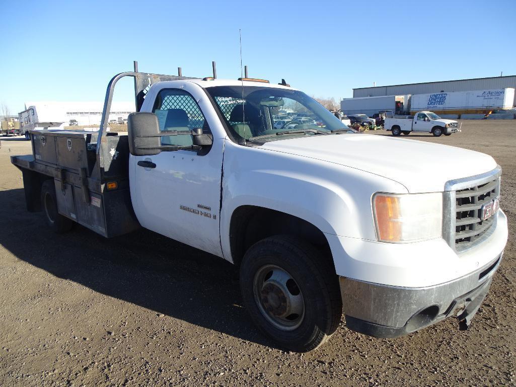 2007 GMC 3500 Heavy Duty 4x4 Flatbed Truck, Duramax Diesel, 6.6L, Allison Automatic, 11' Steel