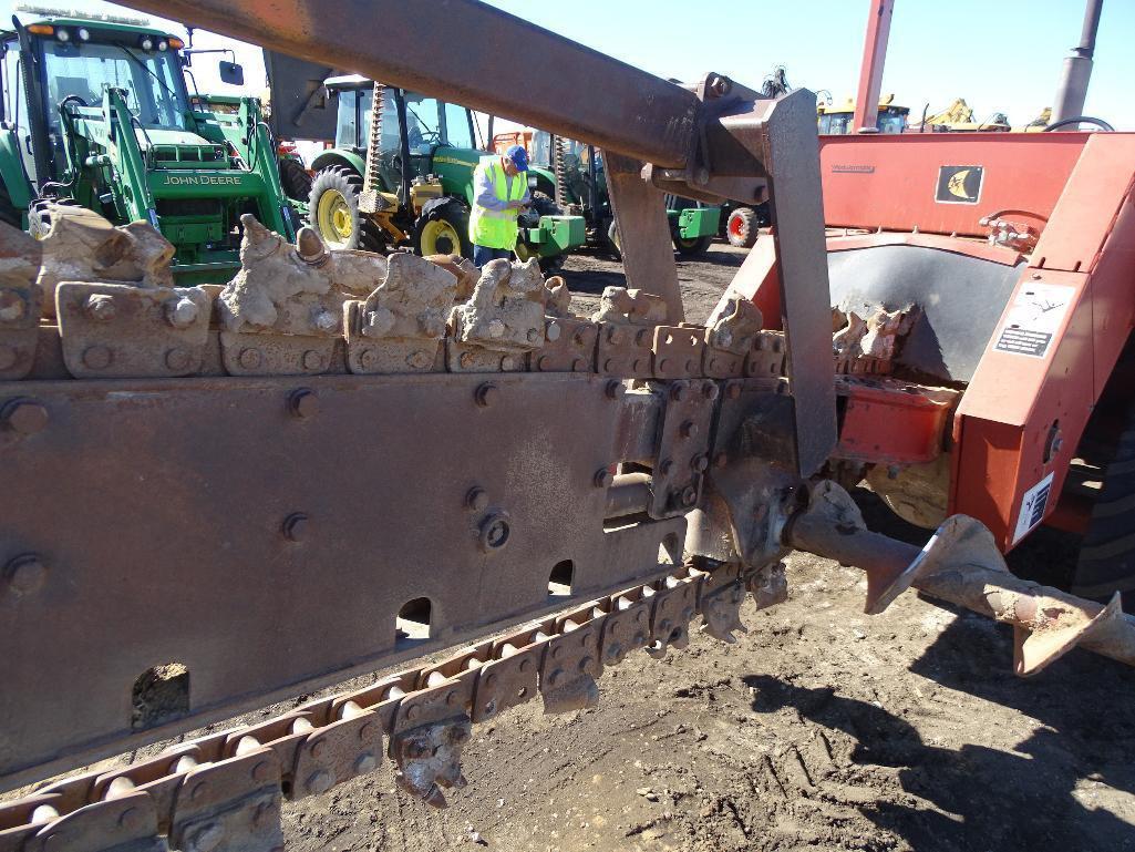 Ditch Witch 7610 Ride-On Trencher, 6' Trencher, 72in Backfill Blade, Front Counterweights, Deutz