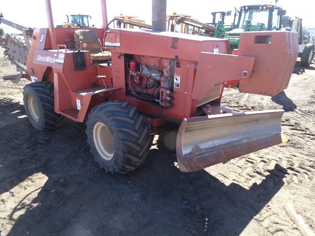 Ditch Witch 7610 Ride-On Trencher, 6' Trencher, 72in Backfill Blade, Front Counterweights, Deutz