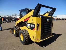 2015 Caterpillar 272D Skid Steer Loader, Enclosed Cab w/ Heat & A/C, Auxiliary Hydraulics, Joystick