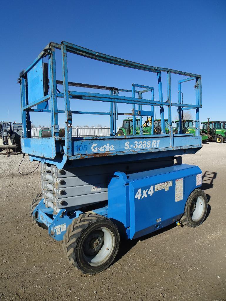 Genie 3268RT 4WD Rough Terrain Scissor Lift, 32' Lift, Diesel