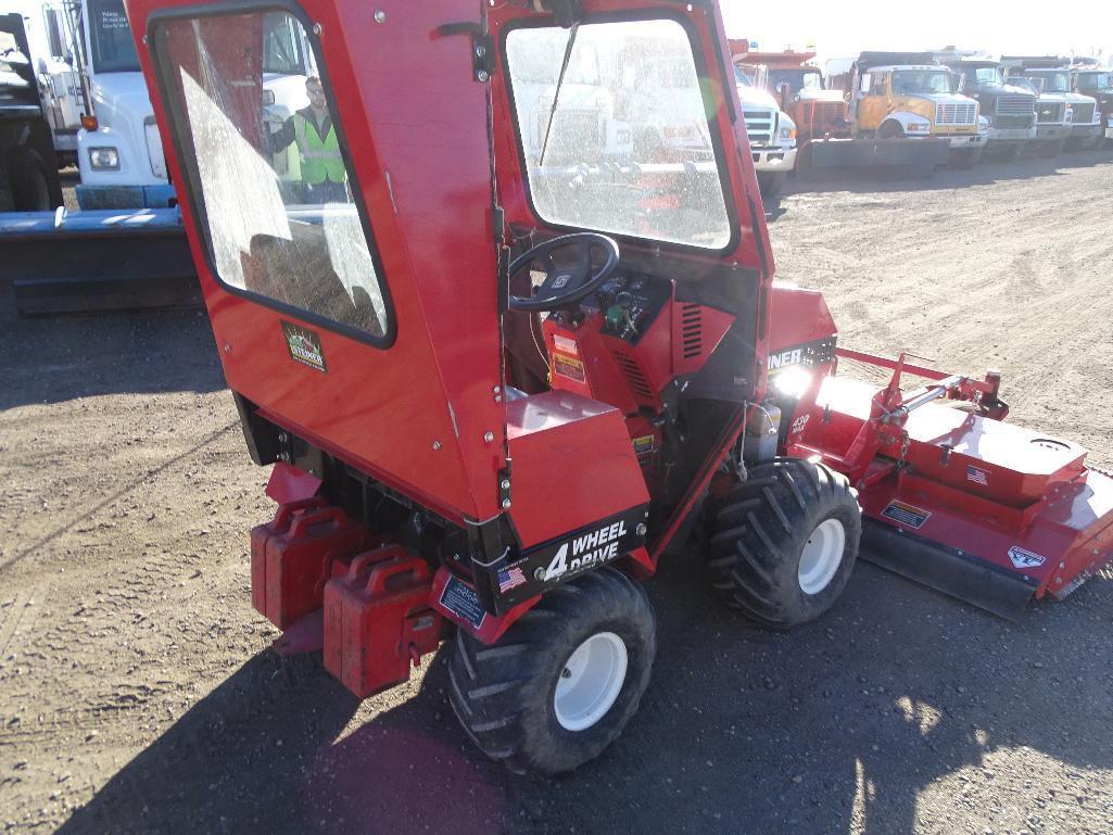 2011 Steiner 430-21D 4WD Tractor, Kubota 3-Cylinder Diesel, 60in Front Deck Mower, 60in Snow Plow,