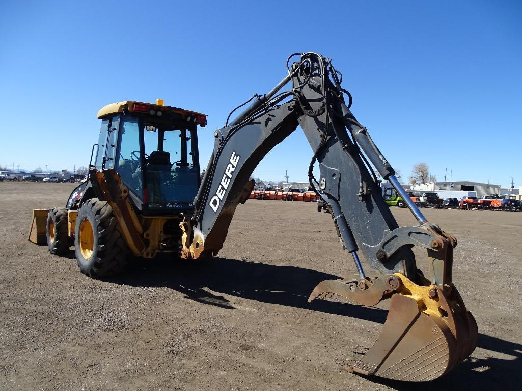 2010 John Deere 410J 4WD Loader/Backhoe, Extendahoe, Auxiliary Hydraulics, EROPS, Heat & A/C, 24in