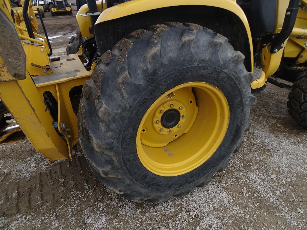 John Deere 110 4WD Loader/ Backhoe, Front & Rear Auxiliary Hydraulics, ROPS, 17in Hoe Bucket, Engine