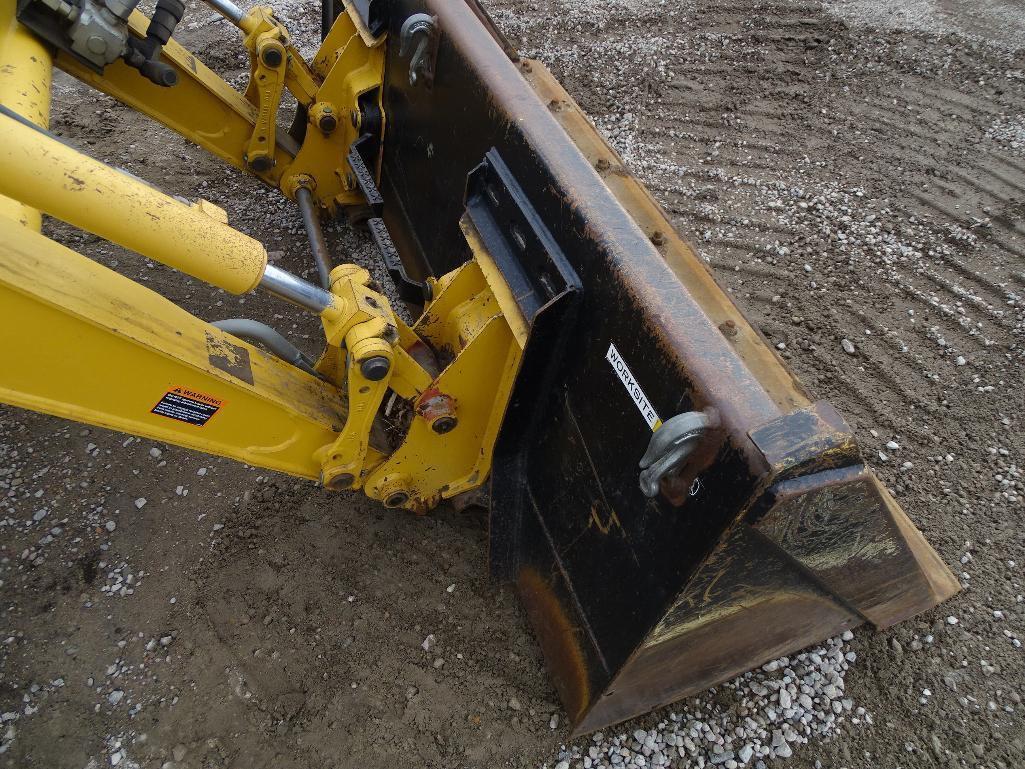 John Deere 110 4WD Loader/ Backhoe, Front & Rear Auxiliary Hydraulics, ROPS, 17in Hoe Bucket, Engine