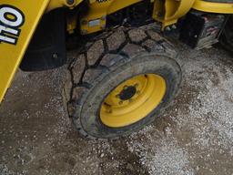 John Deere 110 4WD Loader/ Backhoe, Front & Rear Auxiliary Hydraulics, ROPS, 17in Hoe Bucket, Engine