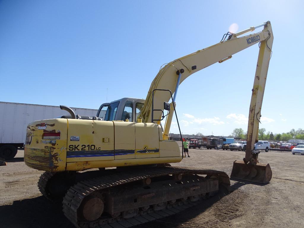 Kobelco SK210LC Hydraulic Excavator, Long Reach, 32in TBG, 58in Bucket, Hour Meter Reads: 5321, S/N: