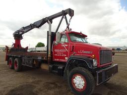 1987 GMC BRIGADIER T/A Crane Truck, Cummins Diesel, Manual Transmission, Hendrickson Spring