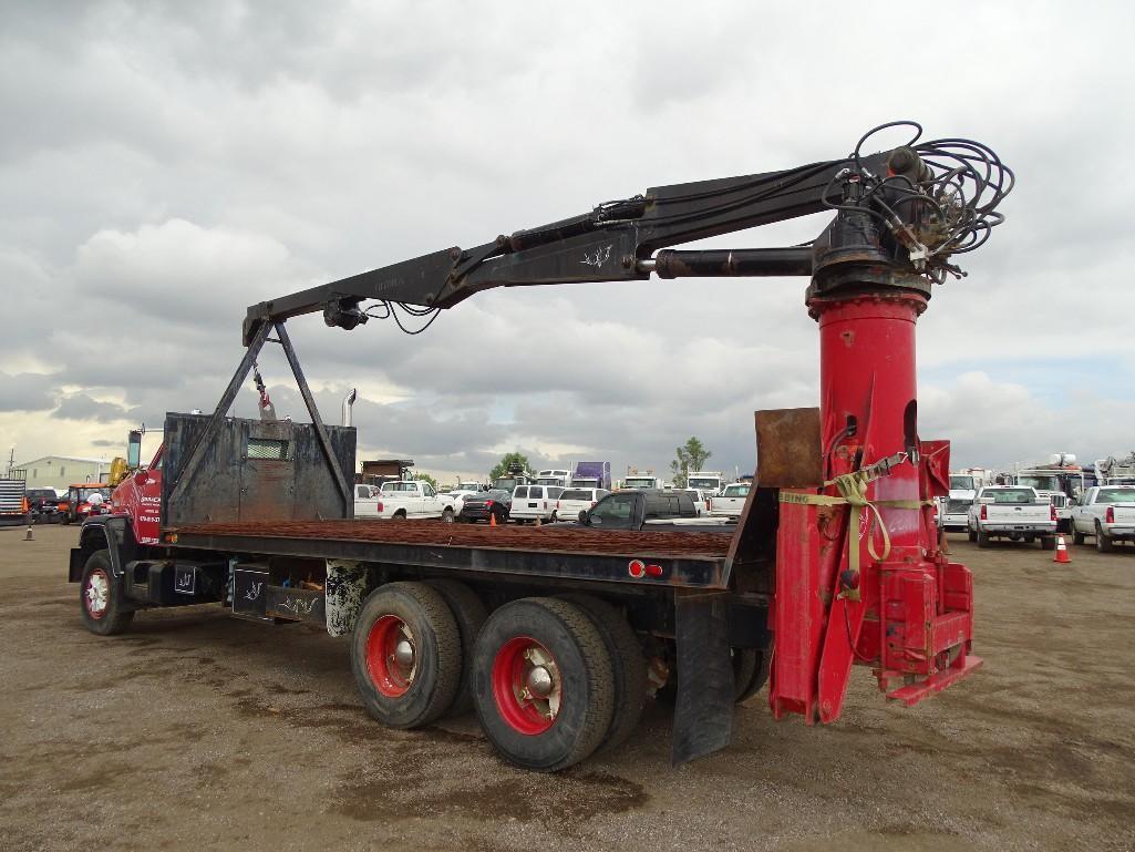 1987 GMC BRIGADIER T/A Crane Truck, Cummins Diesel, Manual Transmission, Hendrickson Spring