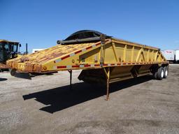 1991 RANCO T/A Belly Dump Trailer, Double Gate, Spring Suspension, Tarp, 70,000 LB GVWR, 11R22.5