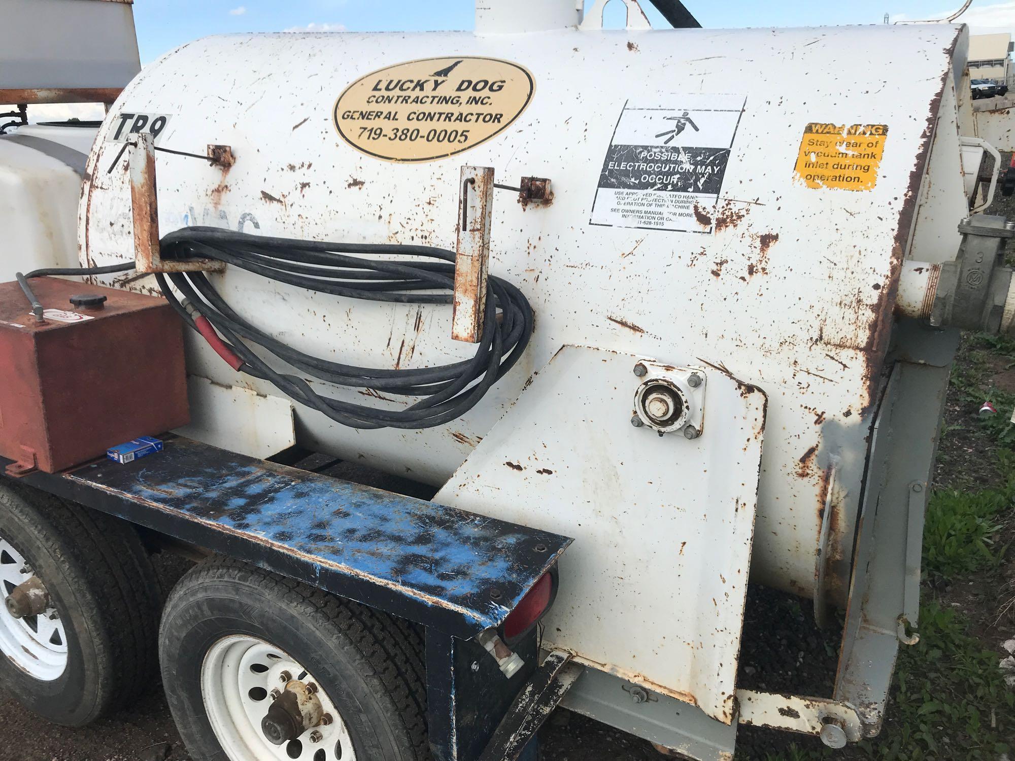 2000 RING-O-MATIC T/A VACUUM TRAILER, Kohler Gas Engine, Pintle Hitch VIN:111041