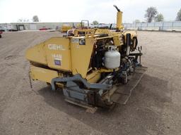 Gehl 1448 Crawler Asphalt Paver, 3-Cylinder Diesel, 12in Metal Tracks, 8'-12' Hydraulic Extendable