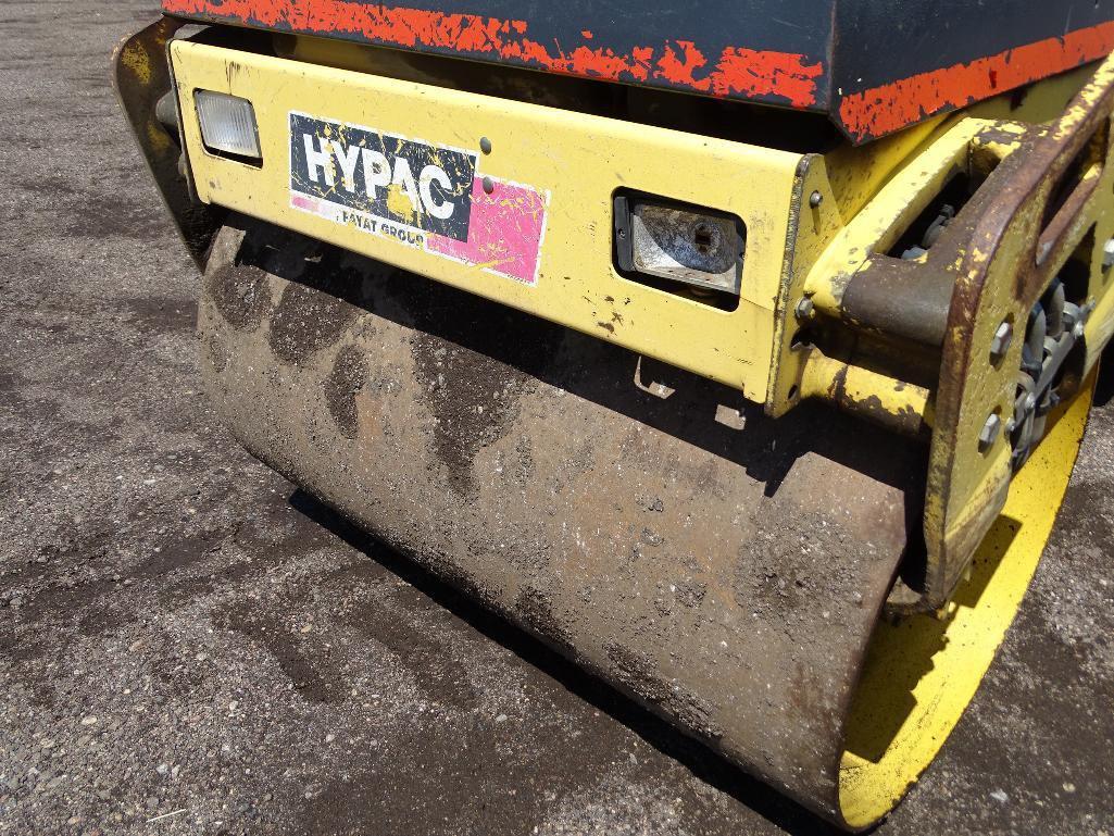 Hypac C747C Ride-On Double Drum Vibratory Roller, Kubota 3-Cylinder Diesel, 46in Drums, Canopy, Hour