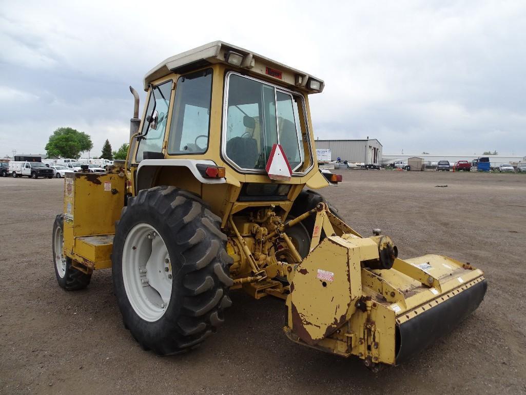 Tiger 4WD Tractor, Enclosed Cab, Diesel, PTO, 3-Pt, 8' Rear Mower, Side Flail Mower, Hour Meter