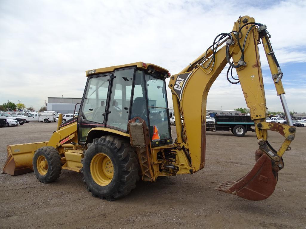 2004 Caterpillar 420D 4WD Loader/ Backhoe, Extendahoe, Auxiliary Hydraulics, EROPS, A/C, 24in Hoe