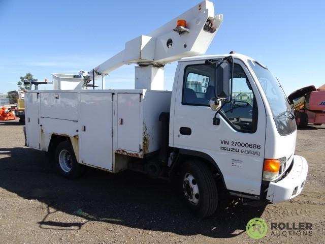 2002 ISUZU NPR S/A Bucket Truck, Turbo Intercooled Diesel, Automatic, Aichi Boom, 30' Platform