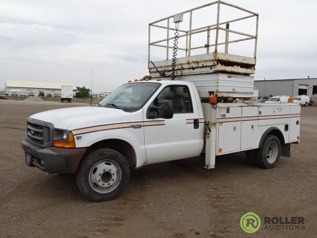 1999 FORD F550 Super Duty Platform Truck, Powerstroke V8 Diesel, 5-Speed Transmission, Tesco 28'