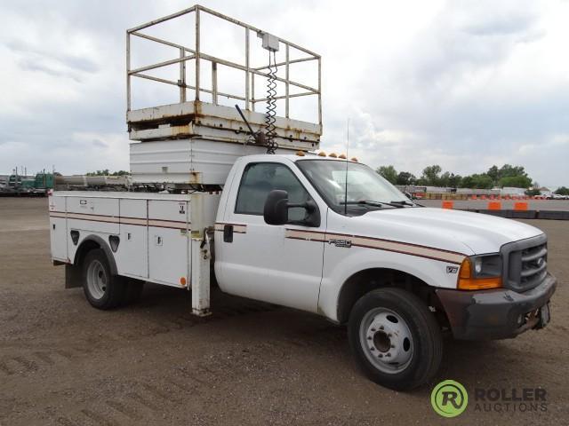 1999 FORD F550 Super Duty Platform Truck, Powerstroke V8 Diesel, 5-Speed Transmission, Tesco 28'