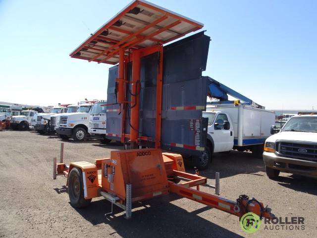 1997 DOT SIGN Towable Message Board, Solar Powered w/ Batteries & Computer, Ball Hitch