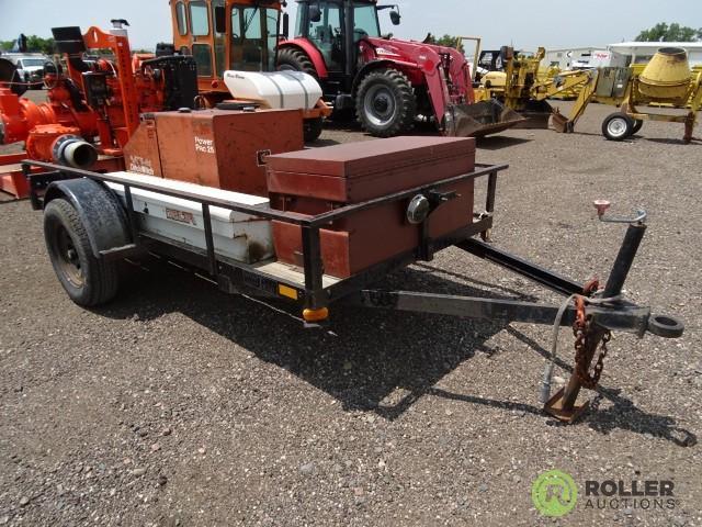 Ditchwitch Power Pac 25 Unit, Onan Gas Engine, Hose Reel, Sold w/ 2002 Spokane S/A Utility Trailer,