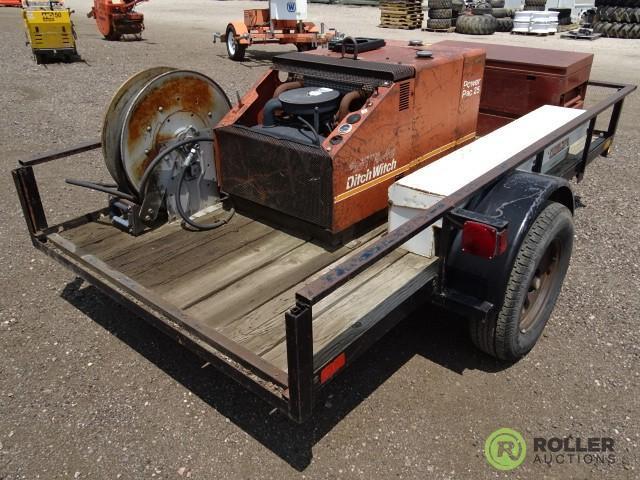 Ditchwitch Power Pac 25 Unit, Onan Gas Engine, Hose Reel, Sold w/ 2002 Spokane S/A Utility Trailer,