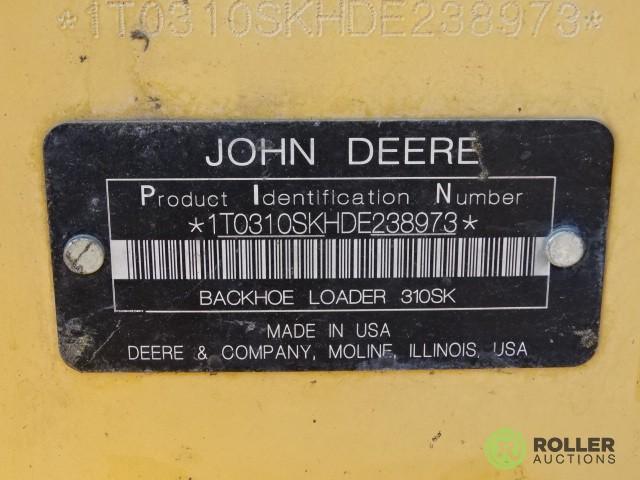 2013 John Deere 310SK 4WD Loader/Backhoe, Extendahoe, Auxiliary Hydraulics, EROPS, 24in Hoe Bucket,