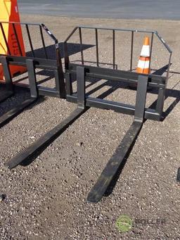 New Tomahawk Fork Attachment To Fit Skid Steer Loader, 48in Forks