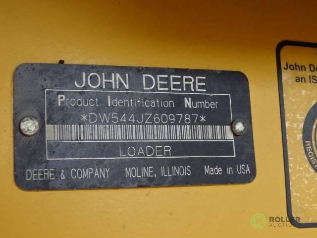 2007 John Deere 544J Wheel Loader, Cab w/ Heat & A/C, Quick Coupler, 3rd Valve, 20.5-R25 Tires,