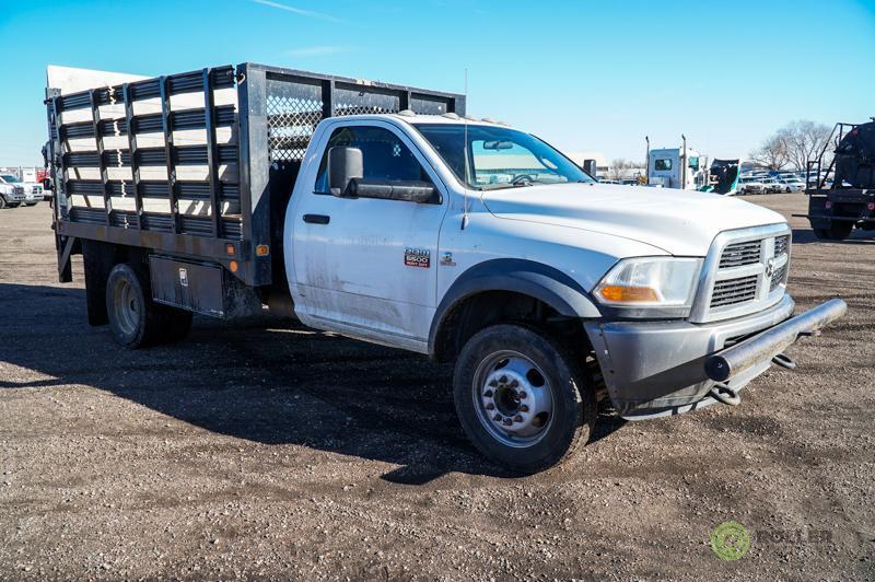 2011 DODGE RAM 5500 Heavy Duty 4x4 Stakebody Truck, Cummins Turbo Diesel, Automatic, 11' Bed,