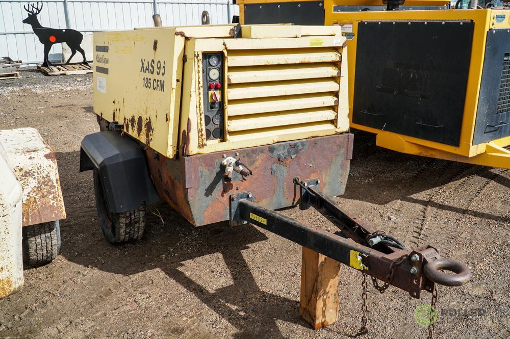 2000 ATLAS COPCO XAS-96 Towable Air Compressor, 185 CFM, John Deere Diesel, Hour Meter Reads: 3110,