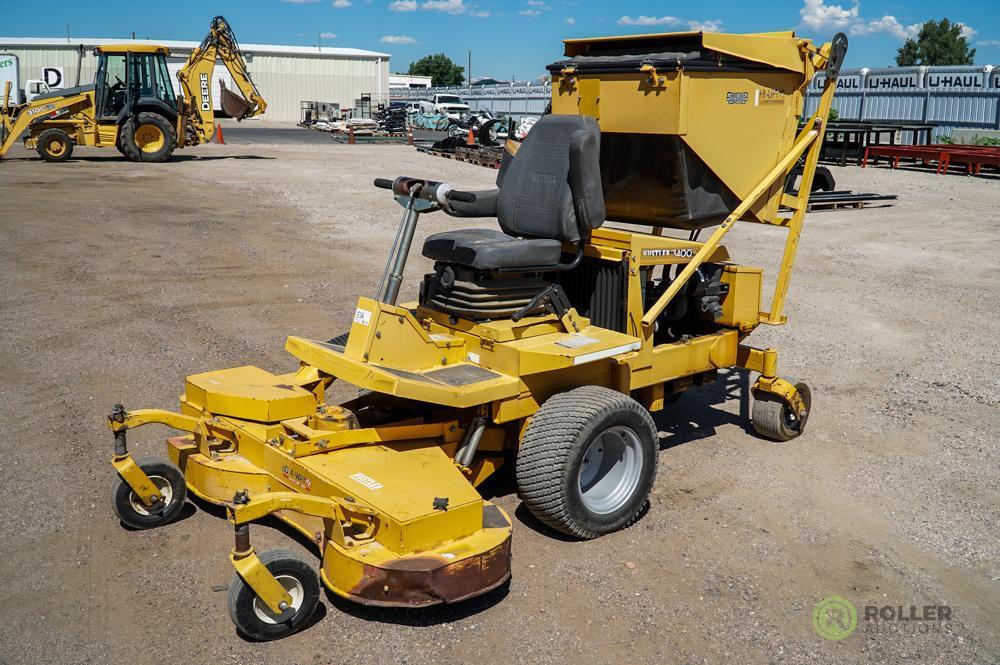 Hustler 3400 Ride-On Mower, 60in 4-Way Deck, Catcher, Kubota Diesel, Hour Meter Reads: 1029