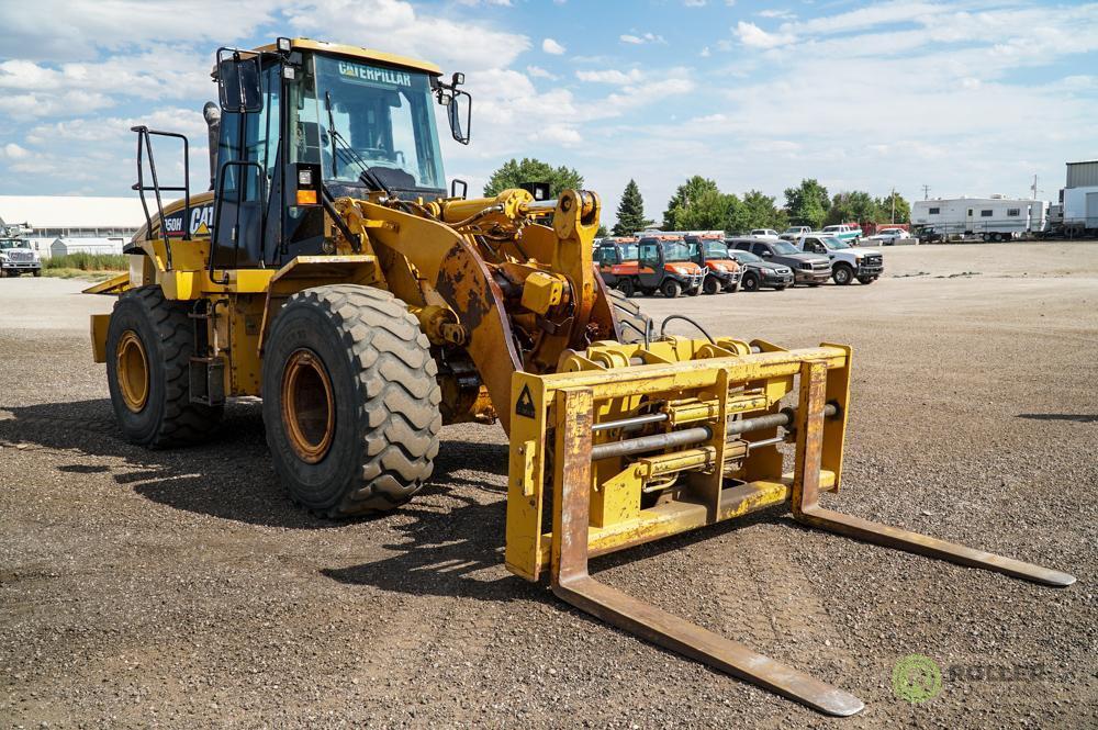 2008 Caterpillar 950H Wheel Loader, A/C Cab, Quick Coupler, 3rd Valve, Forks & Bucket, Hour Meter