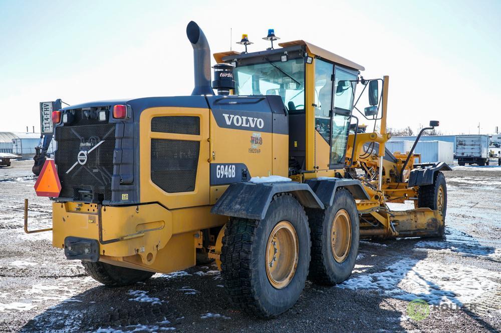 2013 Volvo G946B AWD Motor Grader, 16' Moldboard, Front Lift Group, 14.00-R24 Tires, County Unit,