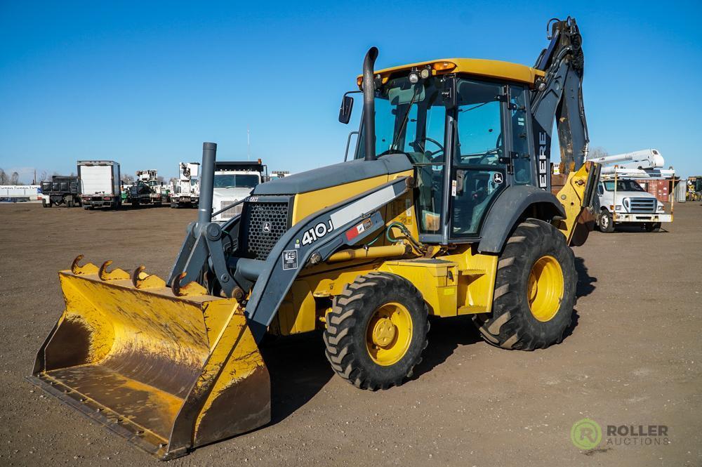 2010 JOHN DEERE 410J 4WD Loader/Backhoe, Extendahoe, Auxiliary Hydraulics, EROPS, Heat & A/C, 24in